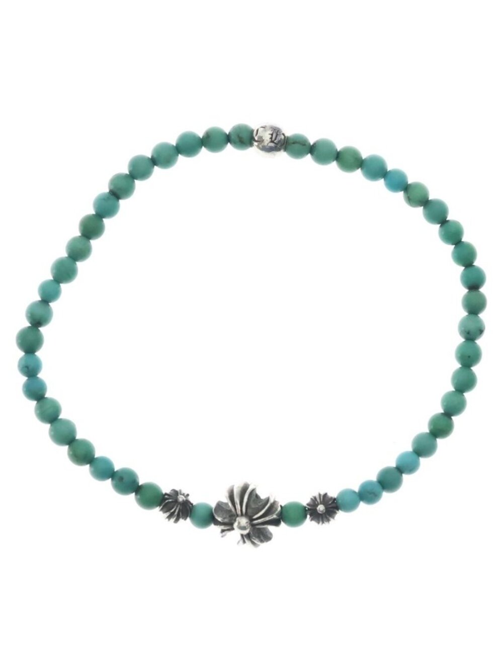 Chrome Hearts Bead 4 Beads Turquoise Bracelet Blue Silver